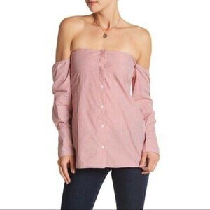 NEW Walter Baker Blouse Size Small Red MSRP $138 Women’s Off The Shoulder